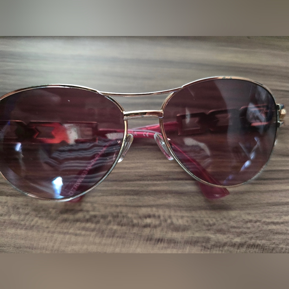 Rockwear Gold and Pink Aviator Sunglasses